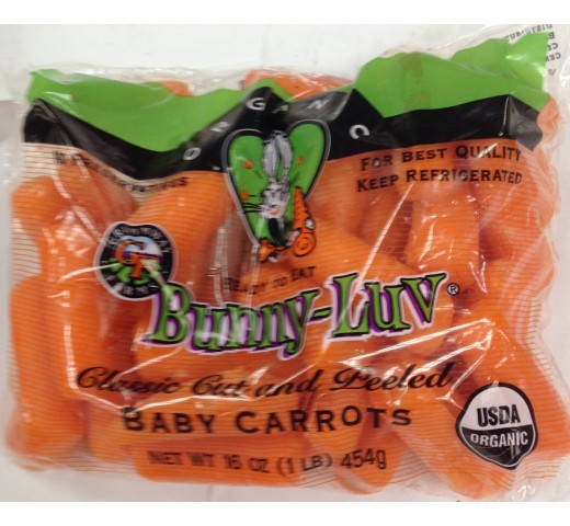 Organic Fesh Bunny-luv Baby Carrots 15 Oz /454 Gm