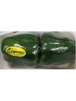 Organic Fresh Peppers, Bell, Green 2ct