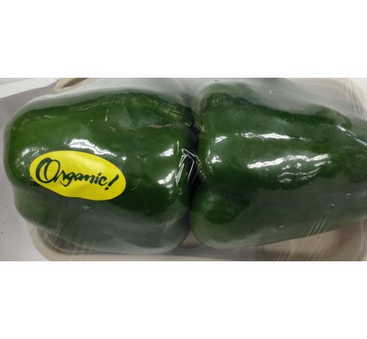 Organic Fresh Peppers, Bell, Green 2ct
