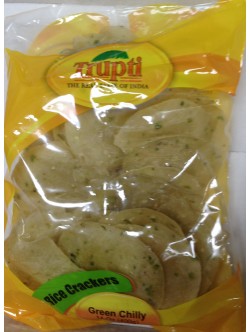 Trupti Green Chilli Rice Crackers 14 Oz / 400 Gms
