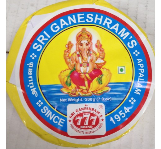Sri Ganeshram's Appalam 7 Oz / 200 Gms