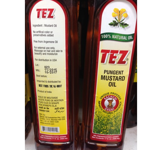 Tez Pungent Mustard Oil 17 Fl Oz