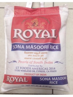 Royal Sona Masoori Rice 20 LB / 9 KG