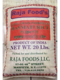 Raja Food's Long Grain Parboiled Basmati Rice 20 LB / 9 KG