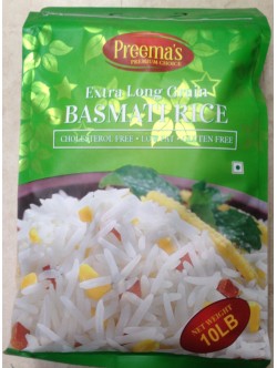 Preema's Extra Long Grain Basmati Rice 10 LB / 4.5 KGs