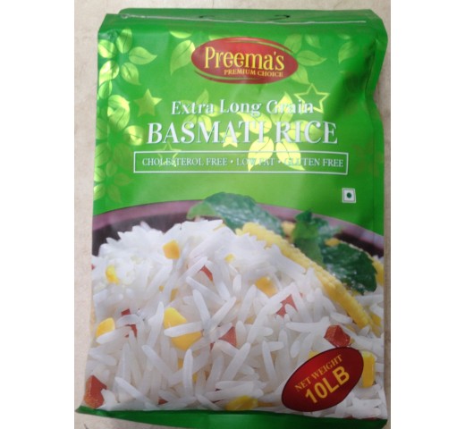 Preema's Extra Long Grain Basmati Rice 10 LB / 4.5 KGs