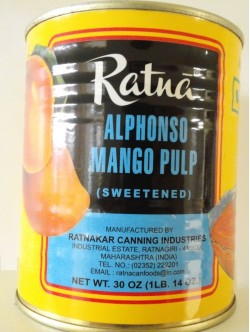 Swad Ratna Alphonso Mango Pulp 30 OZ / 850 Gms