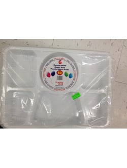Plastic Plus 6 Compartment heavy Duty Plastic Dinner Plate 15 OZ / 4426 Gms