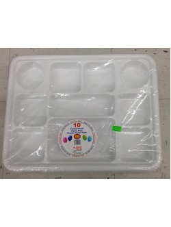 Plastic Plus 10 Compartment heavy Duty Plastic Dinner Plate 16 OZ / 454 Gms