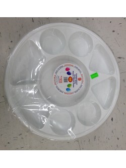 Plastic Plus 9 Compartment heavy Duty Plastic Dinner Plate 16 OZ / 454 Gms