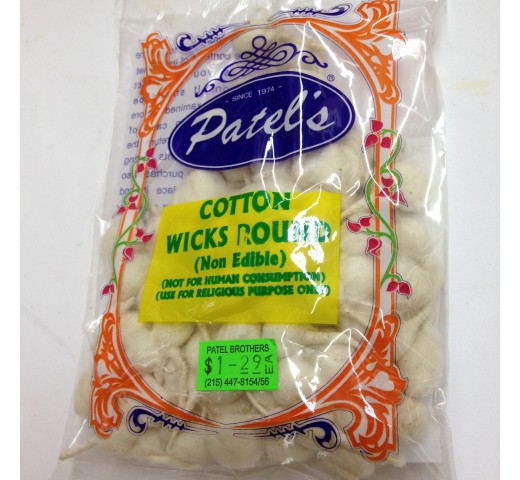 Patel's Cotton Wicks Round (Non Edible) 0.88 OZ