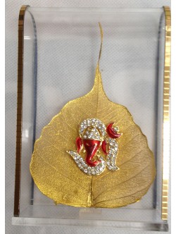 Lord Vinayaka Idel on Gold Color Leaf