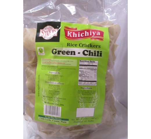 Swad Khichiya Green Chili Rice Crackers 14 OZ / 400 Gms