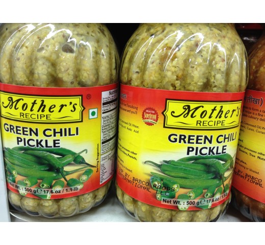 Mother's Recipe Green Chili Pickle 17.6 OZ / 500 Gms