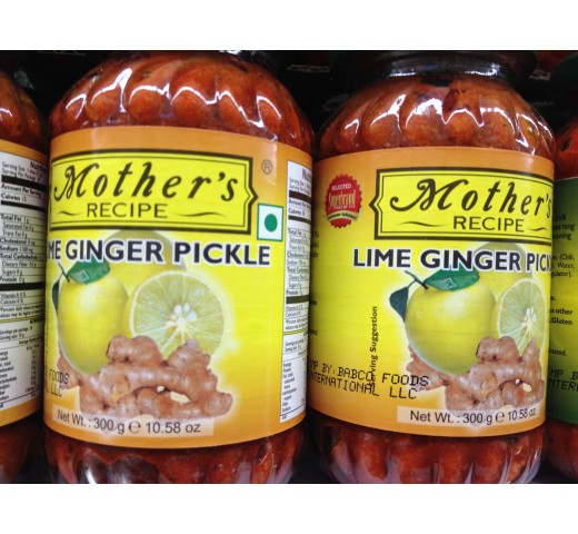 Mother's Recipe Lime Ginger Pickle 10.58 OZ / 300 Gms