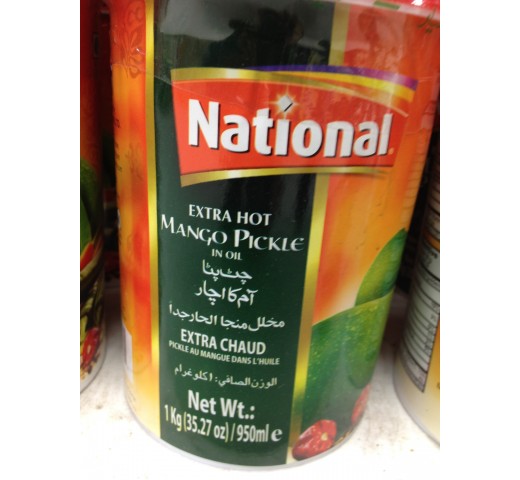 National Extra Hot Mango Pickle 35.27 OZ / 1000 Gms