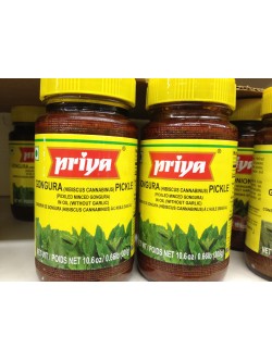 Priya Gongura Pickle With Garlic 10.6 OZ / 300 Gms