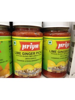 Priya Lime Ginger Pickle In Oil 10.6 OZ / 300 Gms