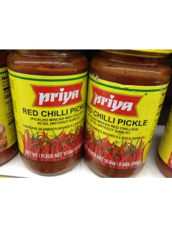 Priya Red Chilli Pickle In Oil 10.6 OZ / 300 Gms