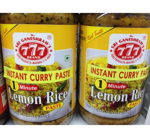 Sri Ganeshram's 777 Brand Lemon Rice Paste 10.5 OZ / 300 Gms