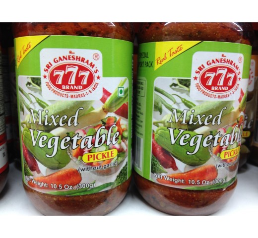 Sri Ganeshram's 777 Brand Mixed Vegetable Pickle 10.5 OZ / 300 Gms