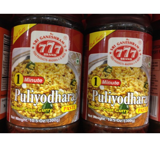 Sri Ganeshram's 777 Brand Puliyodharai Paste 10.5 OZ / 300 Gms